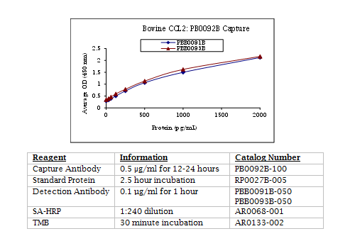 Bovine CCL2 Standard Curve